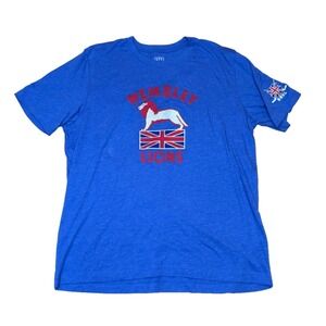Wembley‎ Lions Mens T-Shirt Size XL BNHL EFF Blue UK Flag Ice Hockey Made in USA